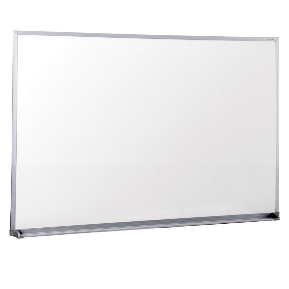 Universal Melamine Dry Erase Board, 36" x 24", SatinFinished Aluminum