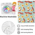 thumbnail image 4 of Bacon and Egg Blanket Fried Eggs and Crispy Bacons Fruit Throw Blankets with Blue Polka Dot,Birthday Gifts for Kids Adult,Lightweight Soft Fleece,for Sofa Couch Bed Room Art Decor 40x50in, 4 of 6