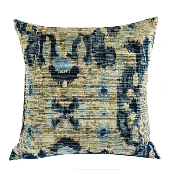 Plutus Sonoma Canyon Green Navy and Blue Handmade Luxury Pillow - Double sided 18" x 18"