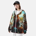 thumbnail image 3 of Balery Riverside Meditating Cat Sudadera ligera de manga larga con capucha y protección solar UPF 50+ para hombre y mujer, ideal para pesca y running-X-Large, 3 of 7