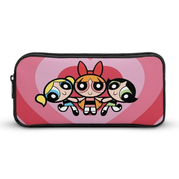 Power-puff Gir Pencil Case, Large Capacity Pencil Pouch for Makeup Brush Office