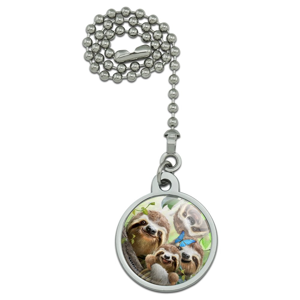 Sloth Family Selfie Ceiling Fan and Light Pull Chain 