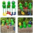 thumbnail image 4 of Linda decoración de jardín de rana, estatua de jardín de rana sentada al aire libre, estatuas de ranas de 6,2 pulgadas de resina para patio, jardín, oficina, estantería de mesa, 4 of 5