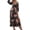 Black, variant on Women's Slit Printed Surplice Long Sleeve Maxi Dress in 100% Polyester for Elegant Everyday Wear and Special Occasions