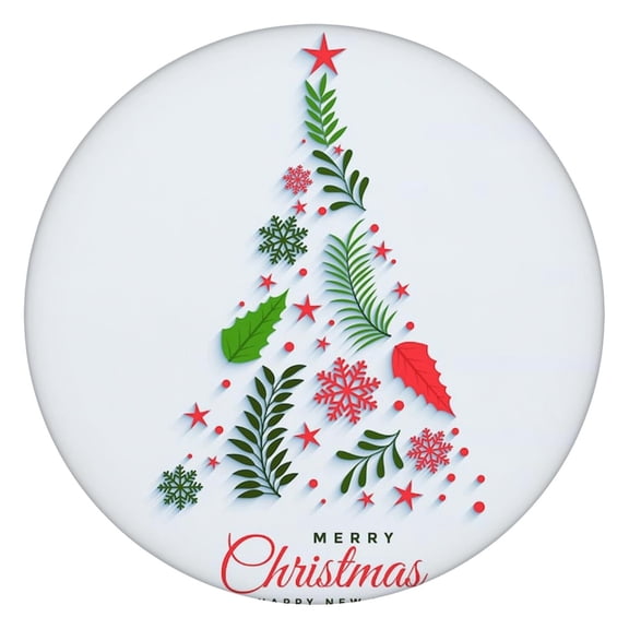 52 Inch Holiday Party Ready Round Table Cover, Elastic Hem and Durable Fabric for Christmas Fun with Reliable Performance