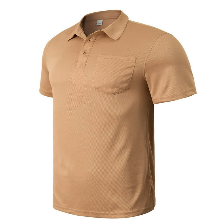 Mens Polo Shirts Short Sleeve Qiggri Men Solid Color Breathable