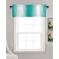 thumbnail image 3 of Aqua White Ombre Kitchen Valances for Windows Farmhouse Linen Window Valance Curtain for Living Room Window Treatment Gradient Abstract Minimalist Aesthetic Valance Rod Pocket Topper, 42 x 12 Inch, 3 of 6