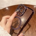 thumbnail image 2 of Dteck MagSafe Compatible iPhone 15 Pro Glitter Plating Case with Diamond Camera Lens Protector, Cute Luxury Bling Rhinestones Soft Clear Transparent TPU Magnetic Case for iPhone 15 Pro,Rosegold, 2 of 6