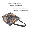 thumbnail image 3 of FORMRS Womens Canvas Tote Bag with Zipper Inner Pocket Shoulder Handbag, Blue Geometric Eagle, 3 of 7