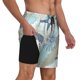 thumbnail image 2 of Balery Algae Corals and Seashells Bañador para hombre, shorts de playa de secado rápido con entrepierna y forro de compresión-Large, 2 of 6