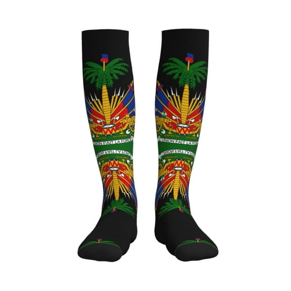 Haiti Coat Of Arms Compression Socks Circulation Running Athletic Sports for Women Men