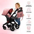 thumbnail image 2 of Baby Doll Convertible Travel Stroller for Girls | 2-in-1 Foldable Doll Car Seat & Carriage with Diaper Bag | Pretend Play Toddler Toy, 2 of 8