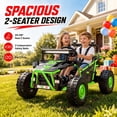 thumbnail image 3 of iRerts 36V Powered Ride on Toys for Big Kids, 2 Seater Ride on Cars with Metal Frame, Bluetooth Music, 4 Wheels Suspension, Electric Ride on Vehicles for Boys Girls, Green, 3 of 8