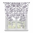 thumbnail image 2 of Pastoral Flowers Tie Up Curtain 63 Inches Long, Vintage Purple Flower Farmhouse Plant Balloon Style Kitchen Window Curtain Over Sink, Small Window Rod Pocket Curtain 46"x63", 2 of 9