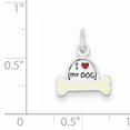 thumbnail image 2 of Sterling Silver Enameled I Love My Dog Charm (15 X 12) Made In India qc7149, 2 of 2