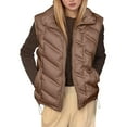 thumbnail image 5 of Women's Sleeveless Vest Jacket, Solid Color Cotton Zip Front Top, Casual Short Length Tank Style Outerwear, Lightweight Layering Piece, Comfortable Vest with Pocket Coffee XL, 5 of 6