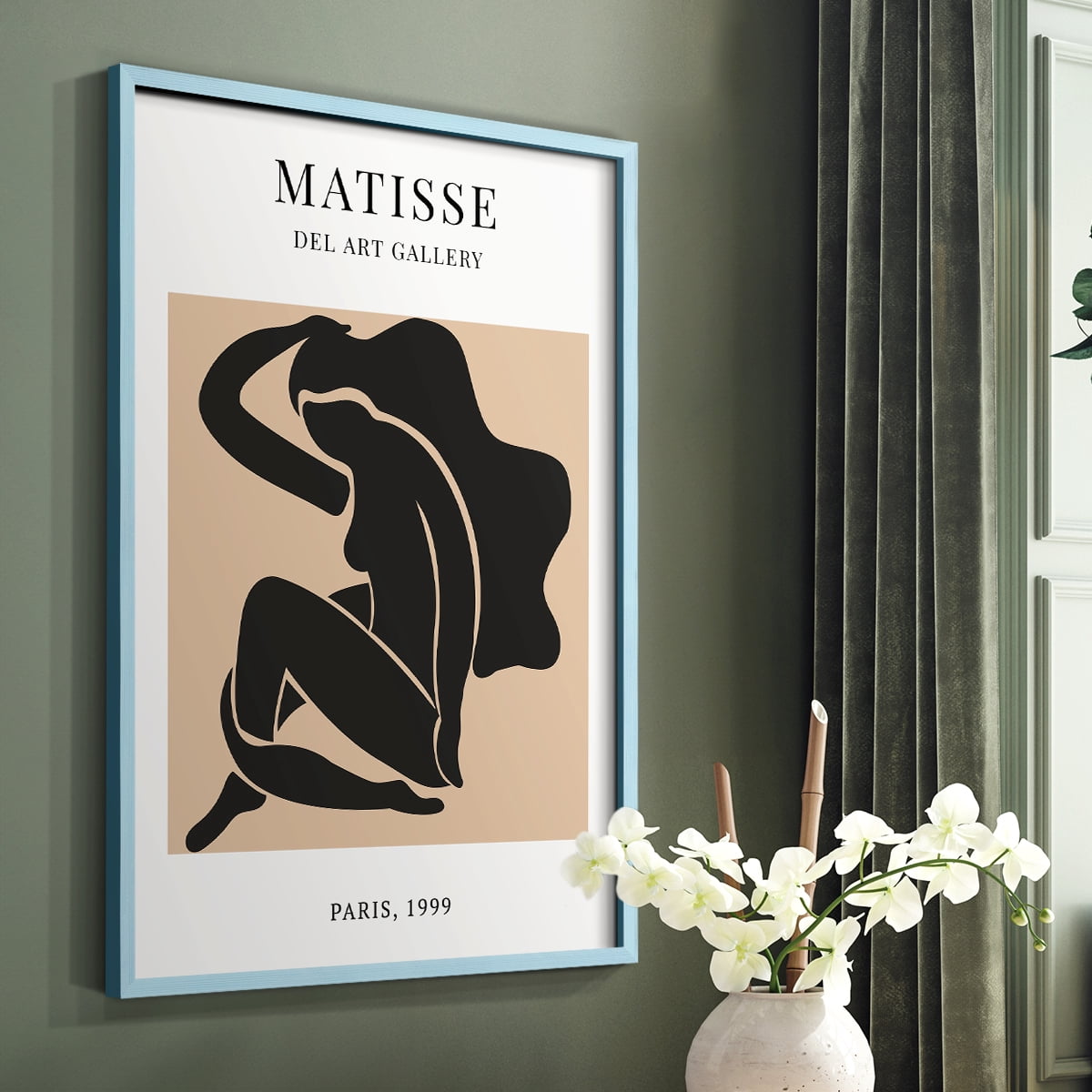 Matisse CXX Framed Print in Blue Solid Wood 11 x 14 Framed Print