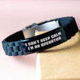 thumbnail image 3 of Funny Operator Glide lock Clasp Bracelet Gifts for Operator from Friends on Mother's Day, 'I Can't Keep Calm I'm An Operator' Quote, Adjustable Black Stainless Steel Silicone Jewelry, 3 of 4