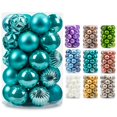 thumbnail image 1 of Ams Mini adornos de bola de Navidad de 34 quilates, decoraciones para fiestas, colgantes irrompibles para festivales, colgantes para decoración de árbol de Navidad (1,57 ''/40 mm, verde azulado), 1 of 1
