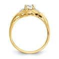 thumbnail image 2 of 14K Yellow Gold Ring Band with Stones (04) April White Topaz Oval Diamond Round, Size 6, 2 of 5