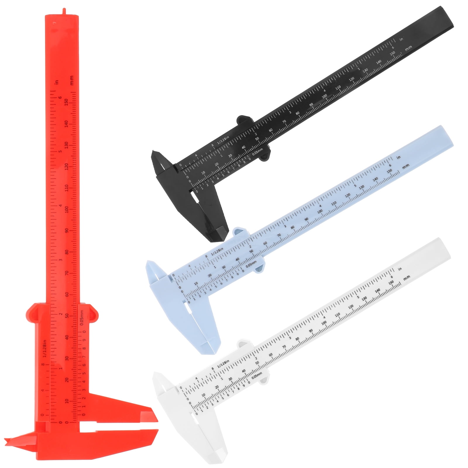 HEANUJJ 4Pcs Plastic Measuring Calipers 150Mm Non Digital Tool Assorted Colors