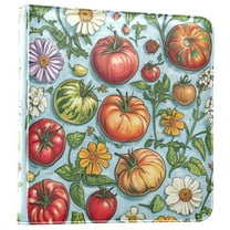 FORMRS 3 Ring Photo Album 4"x6" Self Adhesive Large Capacity PU Leather Cover, Floral Tomatoes