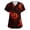 Vermilion, variant on Wutalume Halloween Costume Scrubs for Women - V-Neck Print, Pockets, Short Sleeve Nurse Uniform, Breathable Clinic Top,Black L