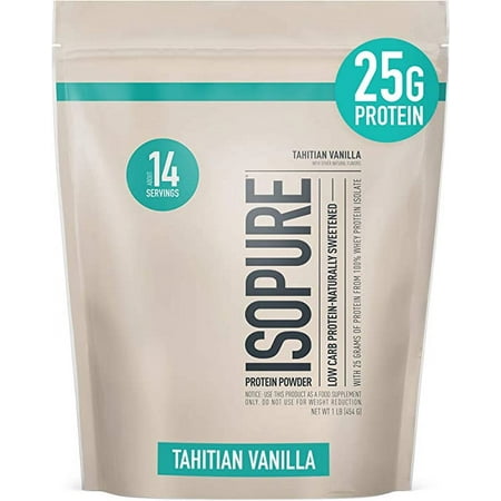 Isopure Low Carb Tahitian 1lb - Vanilla: Whey Protein Isolate, 25g Protein