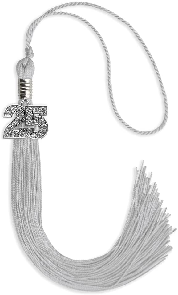 Endea Graduation Single Color Tassel with Silver Bling Charm (Silver