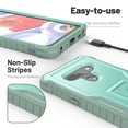 thumbnail image 3 of ExoGuard For  LG Stylo 6 Case, Rubber Shockproof Full-Body Phone Case with Kickstand (Green), 3 of 7