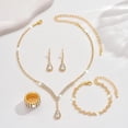 thumbnail image 2 of MUCHENGGIFT Bridal Wedding Jewelry Set Silver Rhinestone Necklace Earrings Sets Formal Costume Jewelry for Women and Brides, 2 of 4