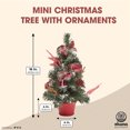 thumbnail image 2 of Mini árbol de pino navideño con adornos para mesa y decoración navideña del hogar, 16 pulgadas., 2 of 7