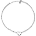 thumbnail image 3 of 14K White Gold Double Strand Heart 9In Plus 1In Ext. Anklet Made In Indonesia ank174-9, 3 of 5
