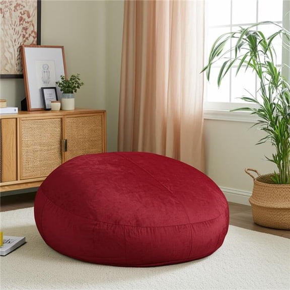HomeRoots 546902 72 in. Cinnabar Microsuede Bean Bag Chair
