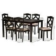 thumbnail image 6 of Baxton Studio Ruth Sand Fabric Upholstered and Dark Brown Finished Wood 7-Piece Dining Set, 6 of 7