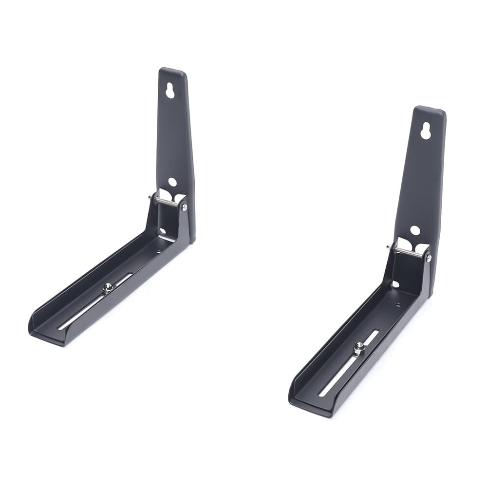 ToppiJoy 2PCs Foldable Stainless Steel Microwave Oven Rack, Wall Mount Sturdy Microwave Shelf Bracket Oven Stand Shelf Racks with Screw