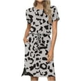 thumbnail image 2 of Fankiway Robe Décontractée à Manches Courtes Imprimée pour Femmes, Col Rond, avec Poches, Grande Taille, pour Femmes Rondes, Printemps 6256, 2 of 6