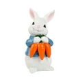 thumbnail image 3 of Figura de conejo de Pascua, adorno decorativo, bonita estatua de conejo de primavera para cumpleaños Conejo zanahoria blanca, 3 of 9