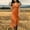 Orange, variant on Asgosdo Women Dresses Summer Sleeveless Front Zipper Tassel Bodycon Slim Fit Trendy Vacation Maxi Dress