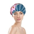 thumbnail image 3 of Kll Dog In Hairdresser Pattern Shower Cap & Bath Cap For Women,Reversible Oversized Waterproof Shower Caps For All Hair Lengths,Elastic Reusable Bathing Hair Cap, 3 of 9
