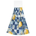 thumbnail image 7 of Yayeee Kitchen Hanging Hand Towels Set of 2 with Loop Bathroom Absorbent Tie Towel, Retro Plaid Lemon, 7 of 7