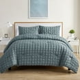 thumbnail image 1 of Blue Polyester Pleat Comforter Set, King, VCNY Home Amelia Seersucker, 1 of 5
