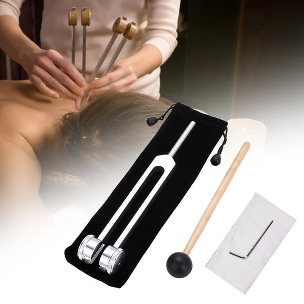 Diapasón Terapéutico 128 Hz Con Martillo De Silicona – Prueba De Nervios, Chakras Y Relajación – Aluminio De Alta Calidad