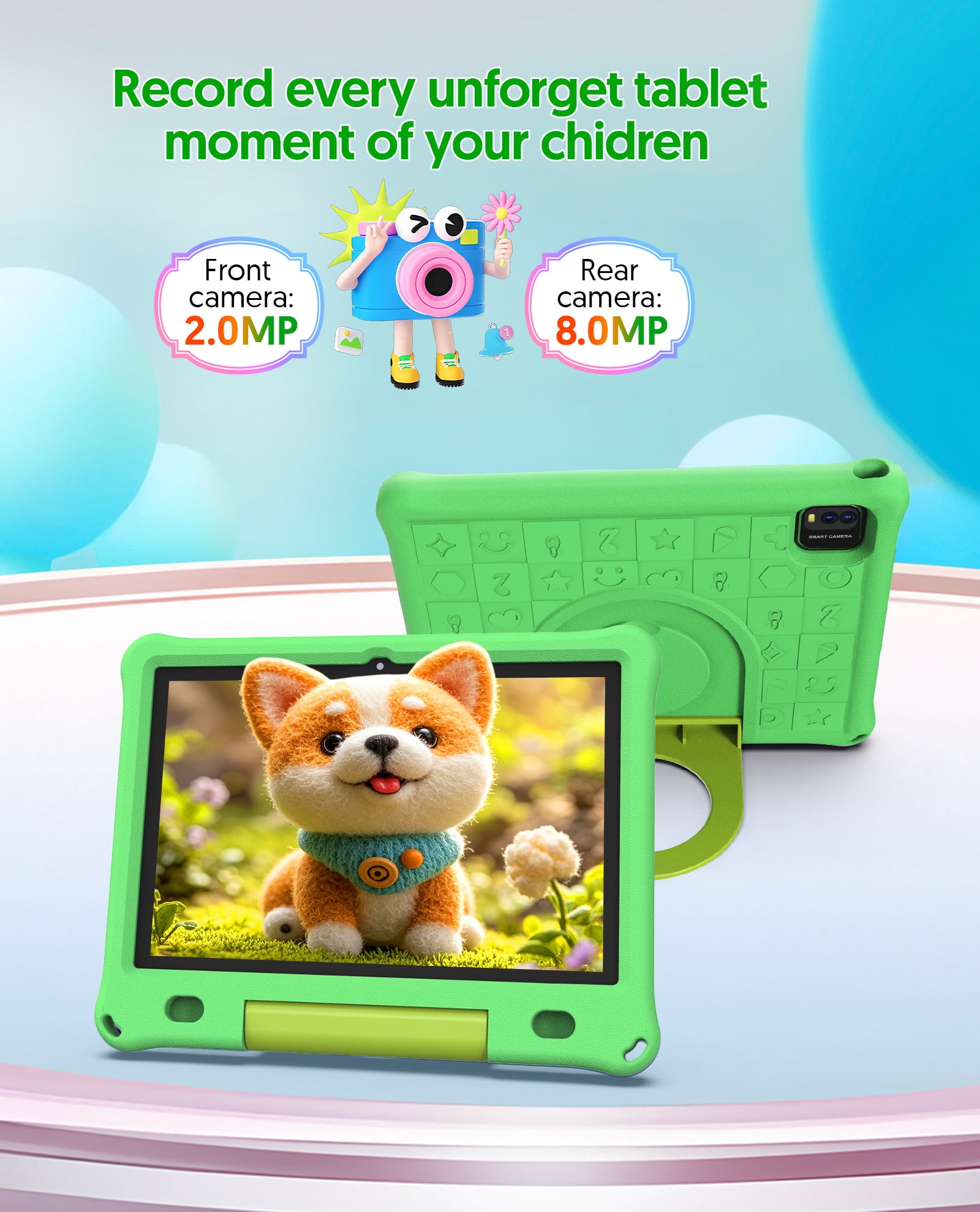 FITIFUN 10.1 inch Kids Tablet Android 15, 3GB RAM 64GB ROM 1TB