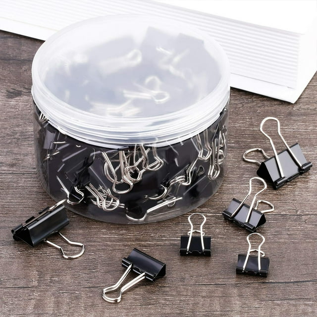150 Pieces Office Supply Clip Convenient Practical Wear-resistant Student Accessories Paper Organizer Study Binder Clips Company Document Holder Black