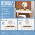 thumbnail image 6 of 47 Inch Modern Makeup Vanity Desk Set with 3 Color Round LED Mirror, Dressing Table with 4 Storage Drawers & Padded Stool for Bedroom,Natural and White, 6 of 6