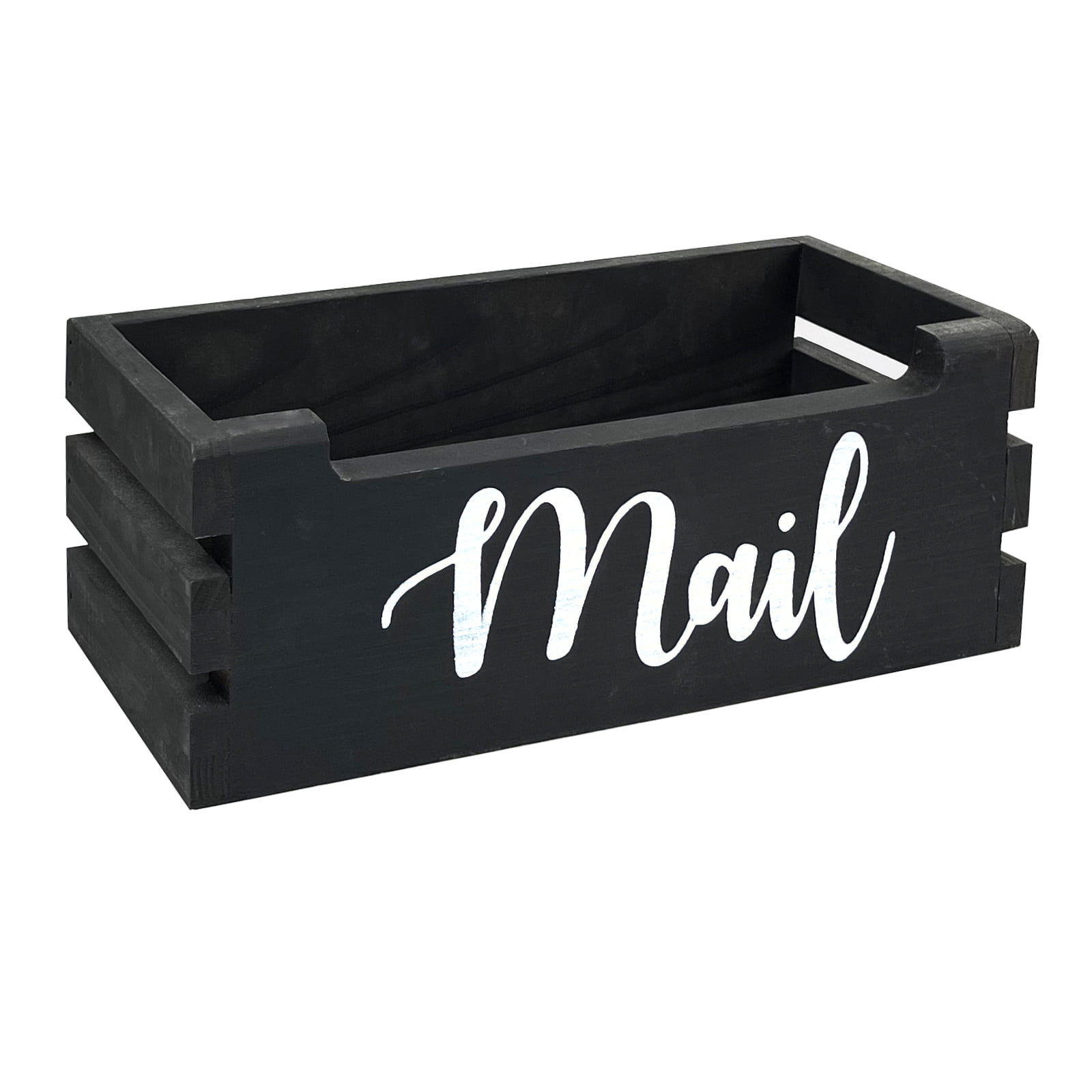 Rustic Wood Mail Holder Storage Box, Mail Letter Holder, Farmhouse Mail
