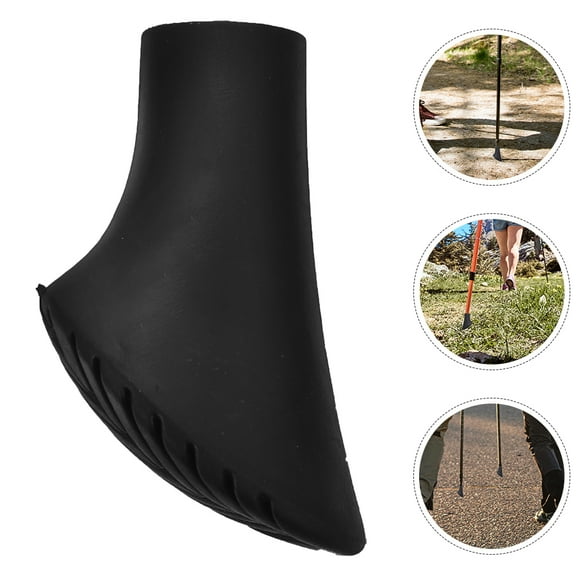 Worgeous 4 Pack Heavy Duty Silicone Crutches Handle Pads NonSlip Tips for Outdoor Hiking and Walking Poles Black