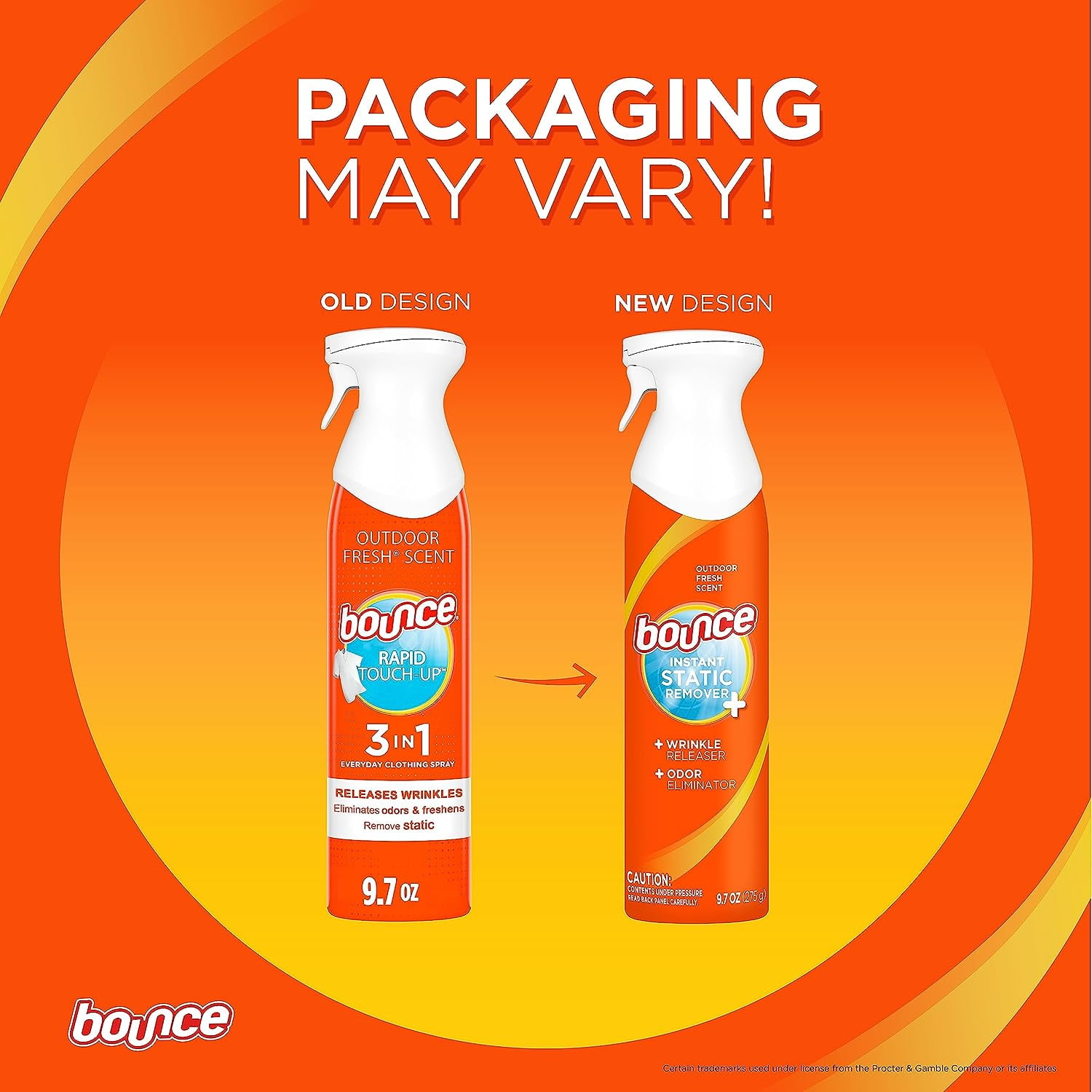 Bounce Rapid Touch-Up 3 in 1 Wrinkle Releaser Clothing Spray, 2 count 9.7 fl oz each