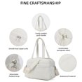 thumbnail image 2 of QYMHOODS Waterproof Travel Duffel Bag with Multi-Pockets and Luggage Strap,White, 2 of 6